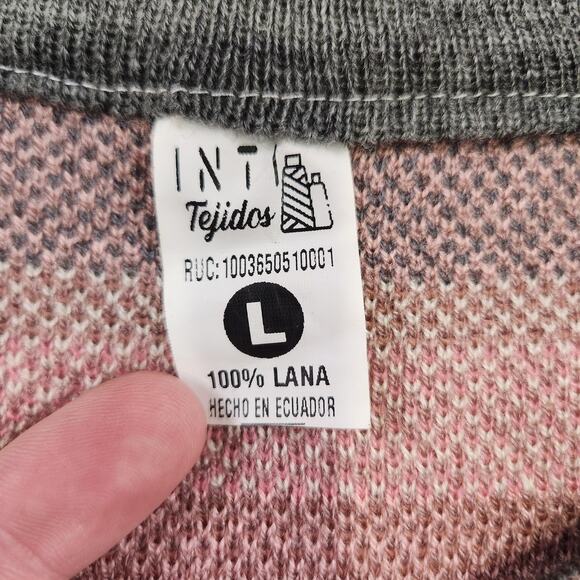 Tejidos Sweater Womens Large Llama Alpaca Wool Pullover Ecuador Knit Crewneck - Picture 7 of 13